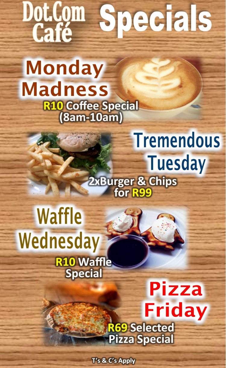 Dot Com Cafe - Specials