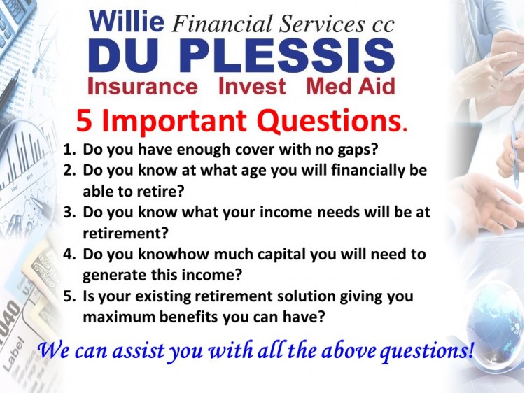 Willie du Plessis Financial Services  - Specials