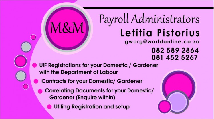 M and M Payroll Administrators - Specials